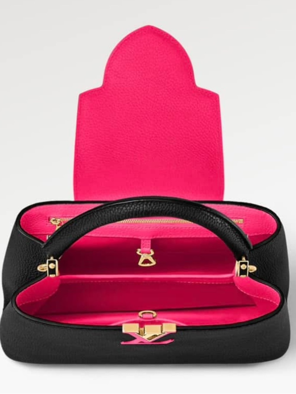 Louis Vuitton Taurillon Capucines MM Black Rose Berlingot - Picture 7 of 13